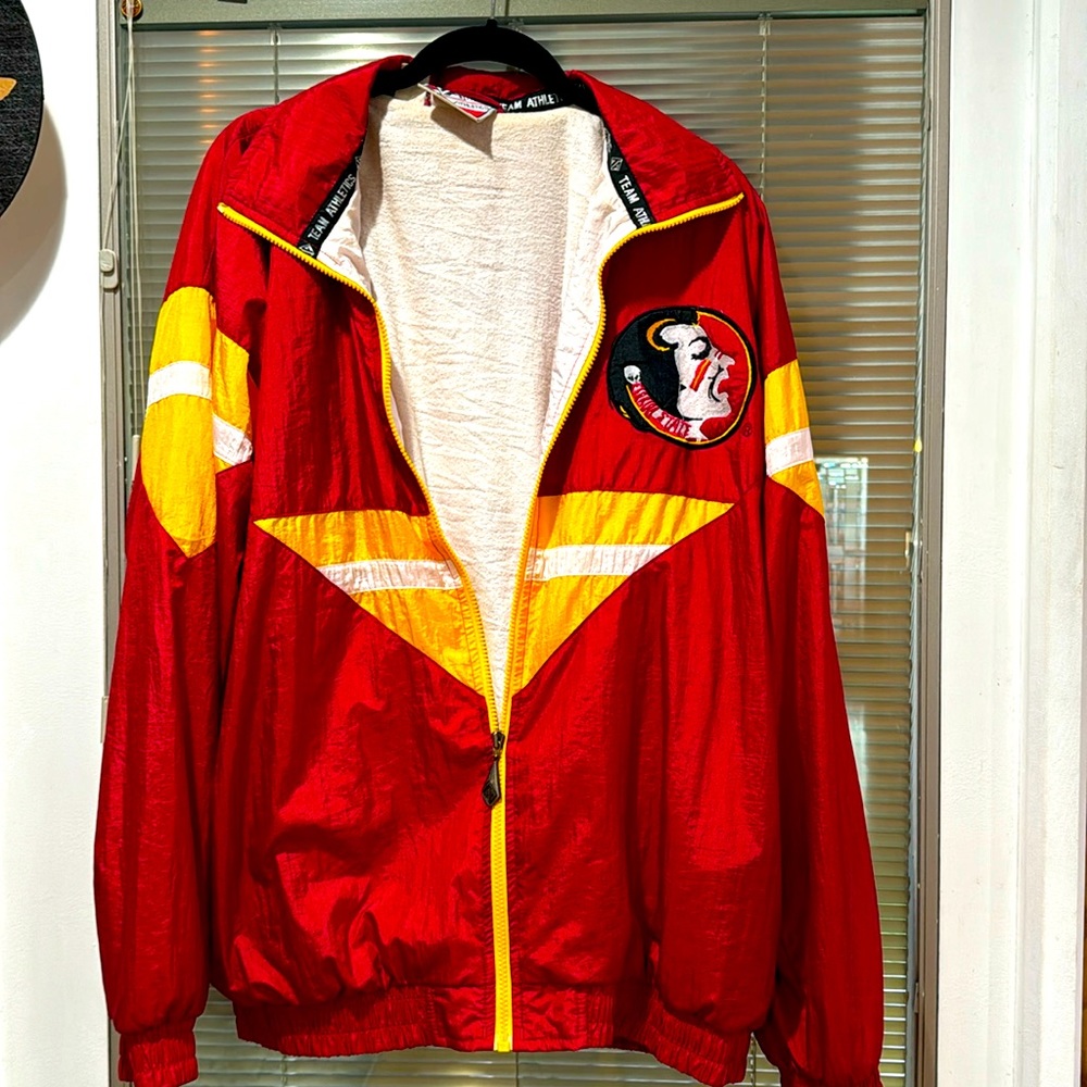 Florida State Seminoles windbreaker Team Athletics XL jacket white fleece lining